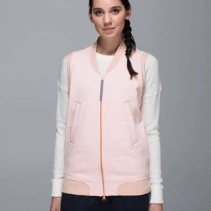LULULEMON DEPARTURE VEST  PINK COTTON FLEECE ZIP UP